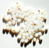 100 4mm Faceted White Opal AB Firepolish Beads